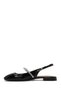 Women's Black Stone Open-Back Patent Leather Ballerinas 26Pfd131116 - 4