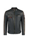 Pitstop Men's Navy Blue Embroidered Sports Leather Jacket 26Sgm660451 - 2