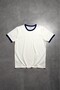 Essential Navy Blue Contrast Slim Fit White Men's T-Shirt - 2