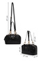 Women's Black Long Strap Shoulder Bag Wb100024Sv - 5