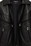 Vanessa Women Black Shirt Collar Short Oversized Leather Jacket 25Wgd5325U4 - 4
