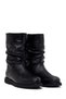 Women's Black Leather Casual Boots Wf190063Dv - 2