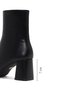 Women's Black Zippered Thick Heeled Boots Wf550002Sv - 4
