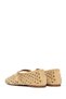 Women's Beige Studded Suede Leather Ballerinas 26Pfd552010 - 6