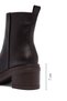 Women's Brown Zippered Thick Heeled Leather Boots 25Wfd2037Ft - 6