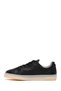 Women's Black Lace-Up Leather Sneakers 26PFD371618 - 3
