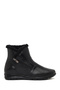 Women's Black Zippered Leather Comfort Boots Wf410013Dv