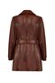 Rhoda(Plus) Women's Brown Wide Fit Collar Fur-Trimmed Leather Coat 25Wge5293Nc - 4