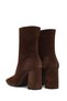 Women's Brown Zippered Thick Heeled Suede Leather Boots Af200001Ds - 7