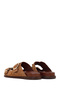 Women's Tan Studded Suede Leather Slippers 26Sfd550810 - 6