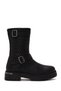 Women's Black Joel Zippered Leather Boots 021Z100011