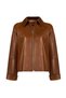 Devon Women's Camel A-From Leather Jacket 26Wge570447 - 4