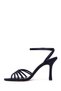 Women's Navy Blue Ankle Buckle Stoned Thin High Heel Sandals 26Sfe391314 - 3