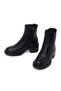 Women's Black Zippered Thick Heeled Leather Boots Wf220006Dv - 4