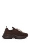 Zero Women's Brown Lace-Up Stone Detailed Fabric Sneaker Af520000Tt