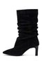 Women's Black Thin Heeled Suede Leather Boots Wf160013Ds - 4