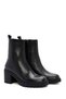 Women's Black Heeled Zippered Leather Boots Wf180007Df - 2