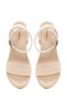 Women's Leather Ankle Buckle Wedge Heeled Straw Sandals 26Sfe4814M7 - 5