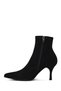 Women's Black Zippered Thin Heeled Suede Leather Boots Af220001Ds - 4