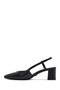 Women's Black Open-Back Heeled Leather Shoes 26Pfd160218 - 3