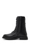 Women's Black Lace-Up Zippered Leather Boots 25Wfd186618 - 2