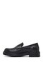 Women's Black Thick-Soled Leather Masculine Loafer Af190003Dv - 3