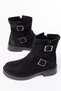 ZRİN-02-2014 Premium Black Suede Waterproof Women's Boots with Buckle Accents - 7