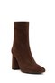 Women's Brown Zippered Thick Heeled Suede Leather Boots Af200001Ds - 8