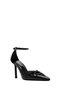 Women's Black Ankle Buckle Thin Heeled Leather Shoes 25Sfd162018 - 7