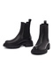 Women's Black Thick-Soled Leather Chelsea Boots Wf160004Dv - 3