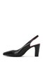 Gritti Women's Black Open Back Thick Heeled Leather Shoes 26Pfd110218 - 3