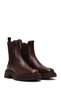 Women's Brown Thick Soled Leather Chelsea Boots 25Wfd141018 - 3