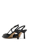 Women's Black Open-Back Stiletto, Thin Heeled Leather Shoes 26Pfd120218 - 7