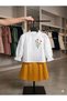 Girl's Long Sleeve Floral Embroidered White Blouse Colorful Pleated Skirt 2-Piece Set - 6
