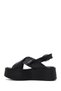 Women's Black Ankle Boots Buckled Platform Wedge Heel Pcs Leather Sandals 26Sfd207518 - 3