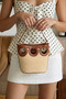 Women's Beige Long Strap Straw Handbag 26Pbd2741M7 - 2