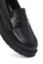 Women's Black Thick-Soled Leather Masculine Loafer Af190003Dv - 8