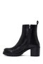 Women's Black Zippered Thick Heeled Leather Casual Boots Wf190061Dv - 3