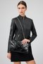 Delano Women's Black Short Leather Jacket 25Wgd5321Ve - 9