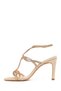 Women's Beige Ankle Buckle Stone High Thin Heel Sandals 26Sfe3911Ts - 4