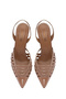 Women's Beige Open Back Patent Leather Thin Heeled Shoes 25Sfd 161816 - 8