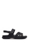 Women's Black Strappy Thick Sole Comfort Sandals 26Sfe463718