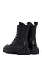 Women's Black Zippered Lace-Up Thick Soled Leather Boots Wf180013Dv - 6