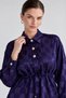 Jacquard Pattern Blazer and Pants Set, Navy Blue - 4