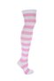 Women's White Pink Striped Cotton Knee High Socks - Design Socks - 4