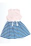 Floral Striped Girls' Evening Dress Pink Summer Dress - 4