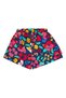 Floral Cat Girl's Navy Blue Summer T-Shirt Poplin Shorts Set - 8