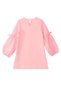 Pink Cute Friends Girls' Woven Balloon Sleeve Winter Dress - 4