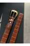 Oval Gold Buckle Belt Waist Belt Coat Belt Dress Belt Trouser Belt - 4