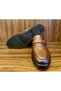 Genuine Leather Brown Laceless Buckled Handmade Classic Men's Shoes Kabala - 4